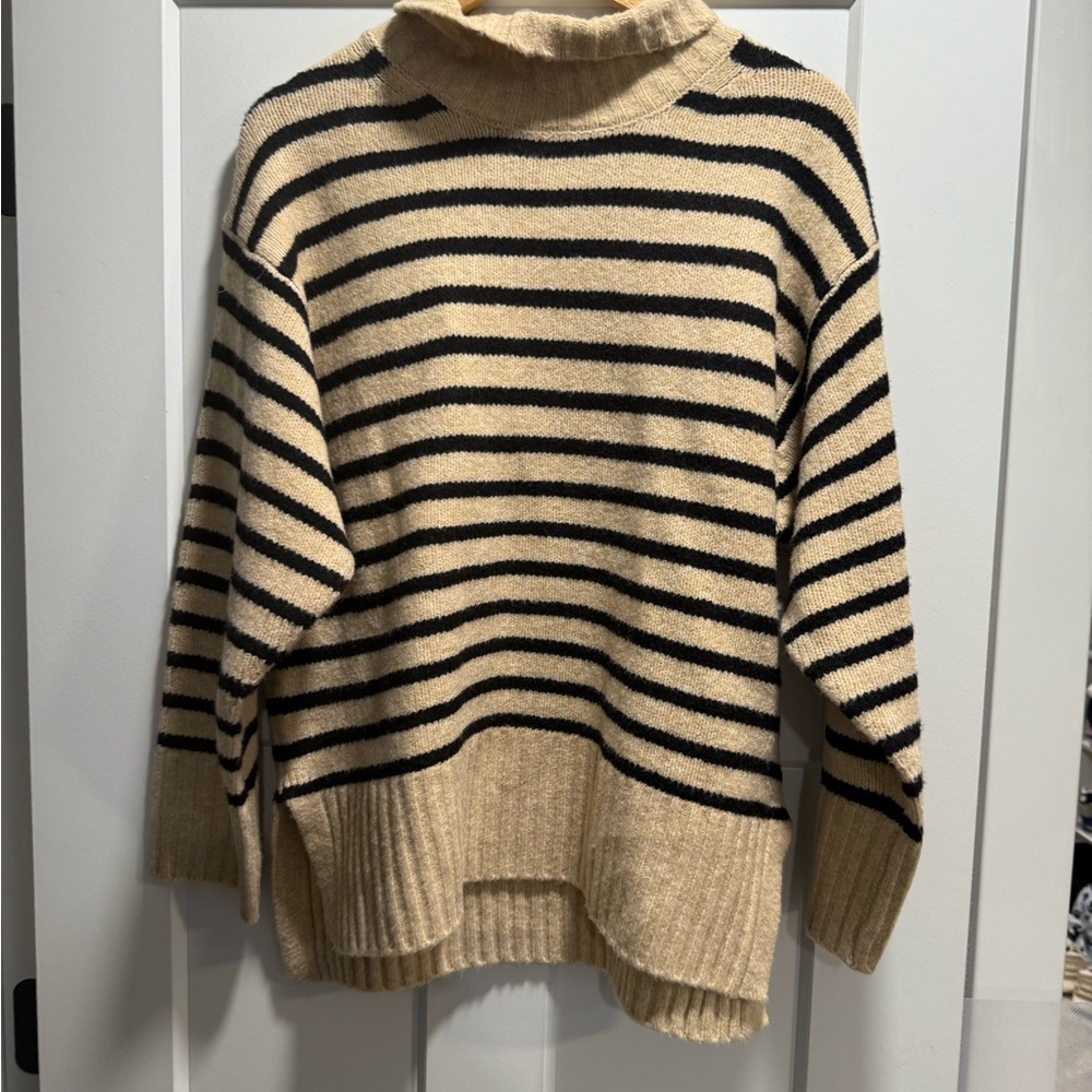 New Day Striped Mock Neck Sweater – Size Small